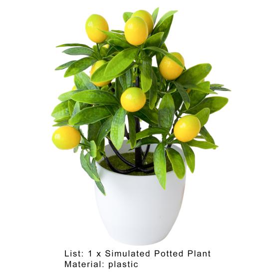 Simulation Lemon Bonsai Non-fading Decorative Easy Care Practical Artificial Potted Plant Living Room Ornament for Hotel