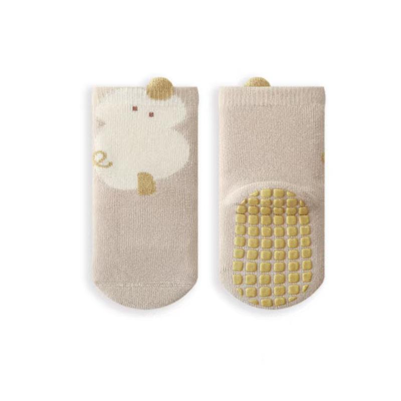 Winter Toddler Crew Seamless Thick Terry Carded Cotton Socks-Anti-Slip Anti-Bacterial Breathable Eco-Friendly Indoor Socks for