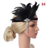 Women Beaded Flapper Hair Accessories Rhinestone Sequin Performance Headwear Elastic Indian Vintage Masquerade Feather Headband
