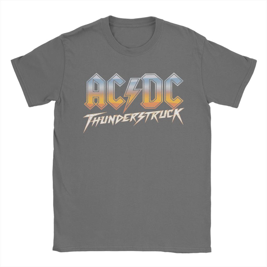 Футболки THUNDERSTRUCK AC-DC для мужчин, хлопковые винтажные футболки, футболки с круглым вырезом, топы с коротким рукавом, большие размеры