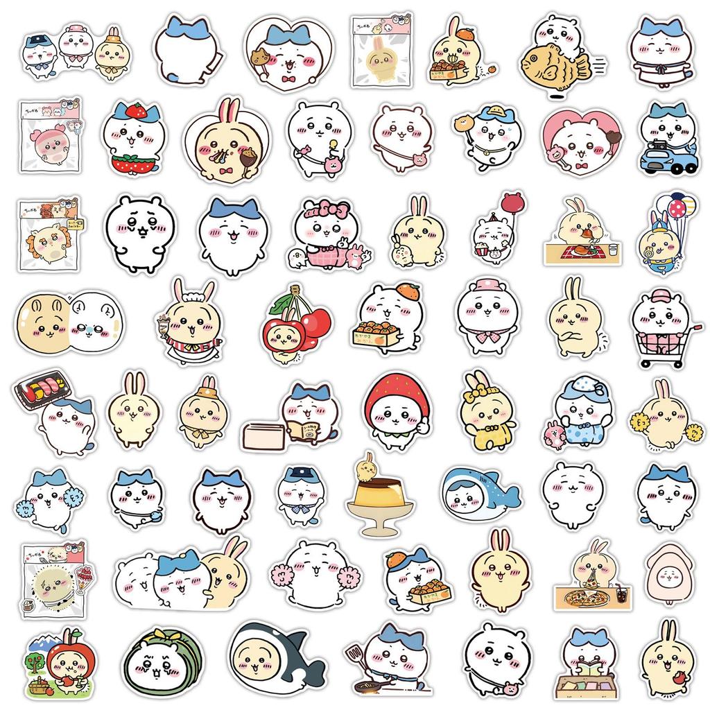 60 PCS Korean Style Cute Animal Stickers, Waterproof Vinyl Decals for Phone Case Cup Notebook Helmet Fridge Decor