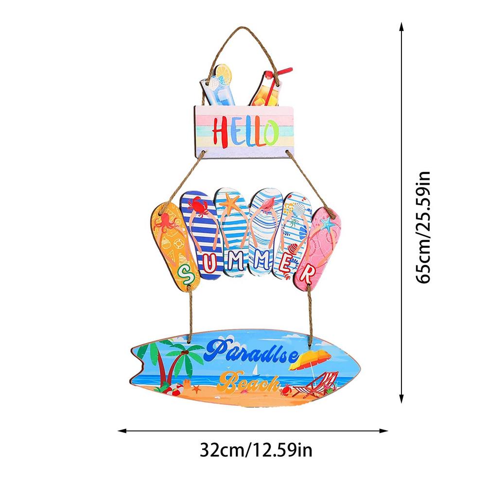 Beach Door Sign Color Printed Cartoon Coastal Yard Sign Beach Wall Decor Garden Accessories Decorative Ornaments For Family