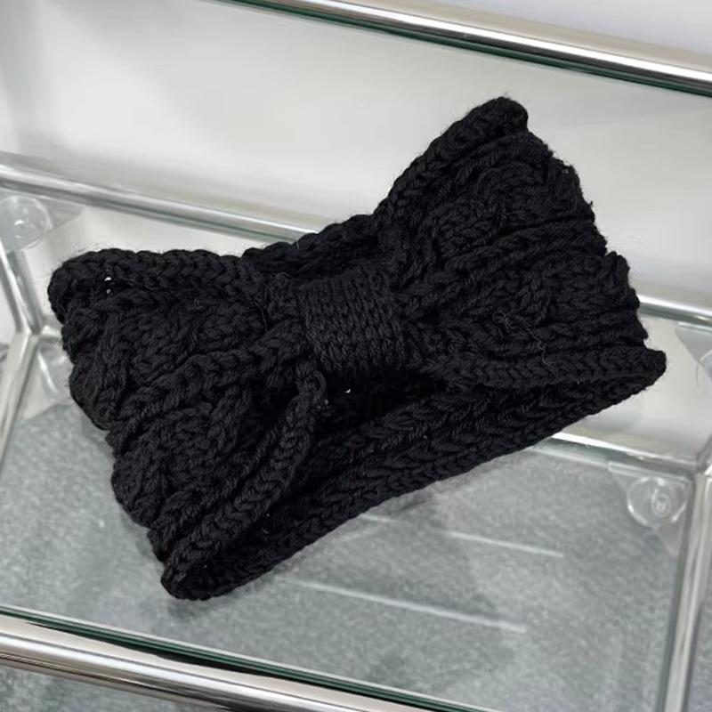 Vintage Y2K Winter Warm Twists Bowknot Hairband for Women Knitting Hairbands Windproof Hair Hoop Sweet Cool Hair Accessories