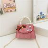 Adorable Red Pearl Handheld Princess Purse For Little Girls With Charming Cartoon Design