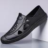 Sandals Men's 2025 New Men's Casual Beach Shoes Hollow Leather Shoes Men's Fashion Breathable Bag Head Hole Shoes