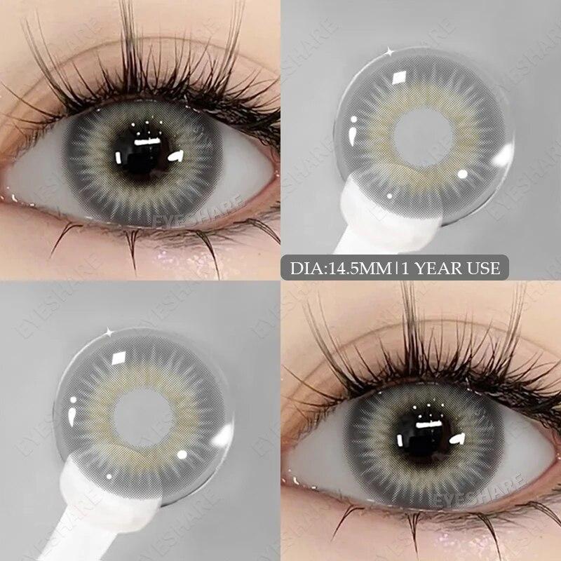 AMARA 1 пара цветных контактных линз Натуральные линзы для глаз Синие линзы для глаз Коричневые линзы Серые зрачки Ежегодные косметические зеленые контакты