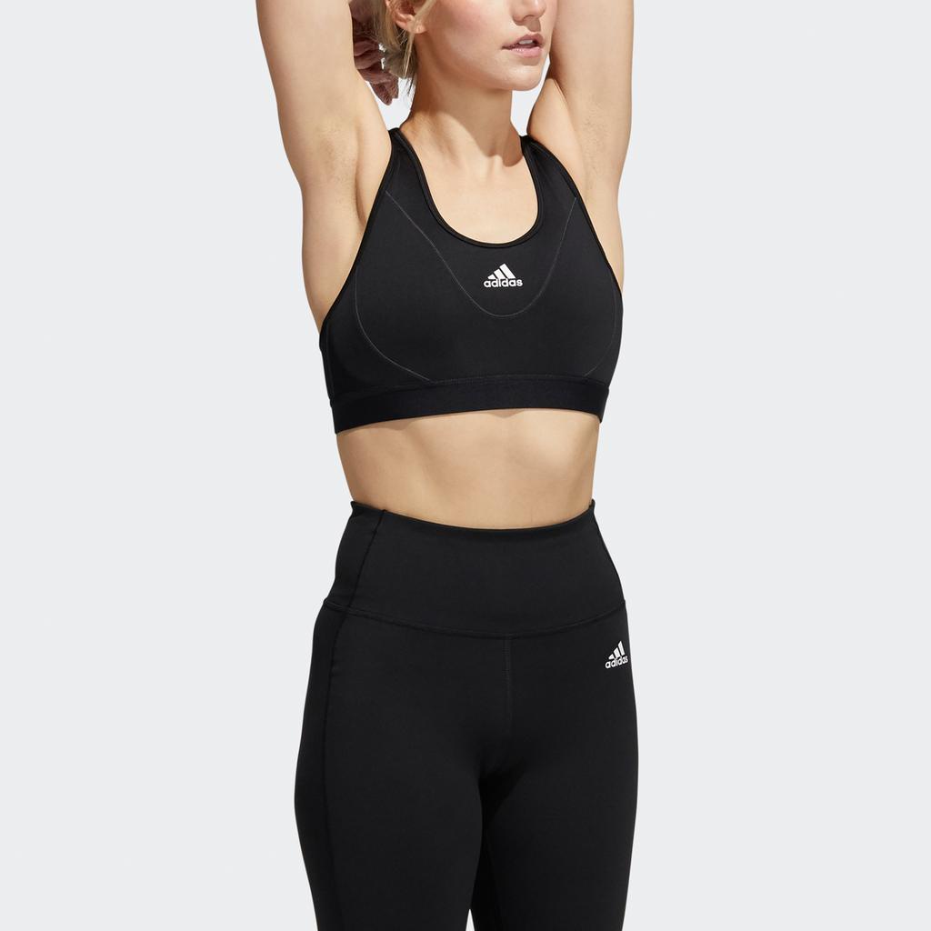 Adidas Reflective Medium Support Running Training Bra Women Sports Bra Black GR8250