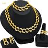 Dubai Jewelry 24k Gold Plated Bridal Jewelry Set Necklace Earrings Middle East Dubai Gold Wedding Jewelry Four-piece Set 2026