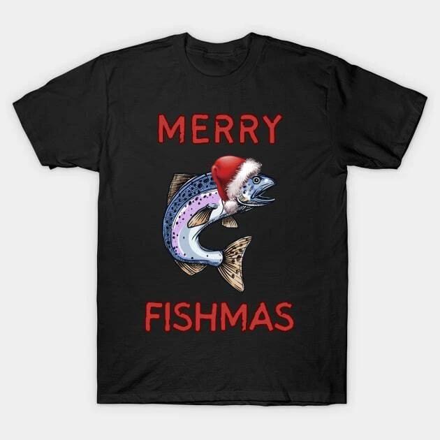 Merry Fishmas Funny Ugly Fishing Gift Made in Australia T-Shirt