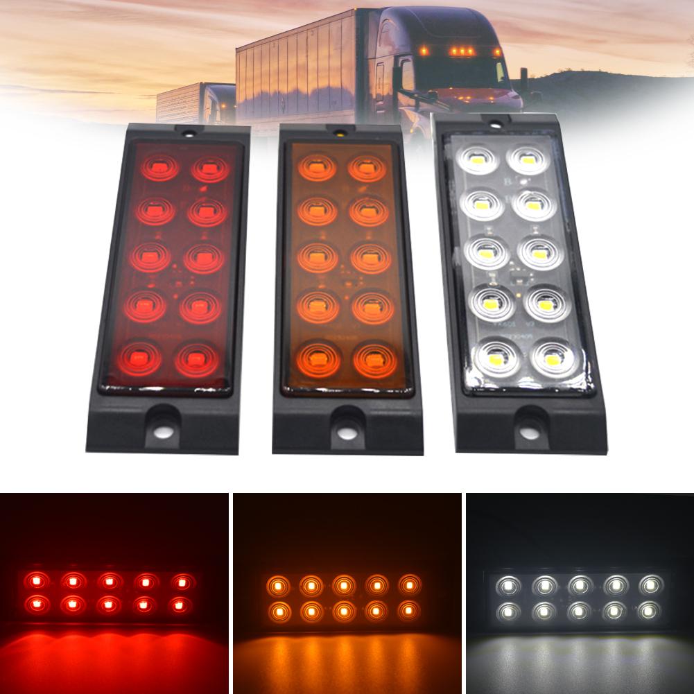 Модернизированный 10-светодиодный боковой габаритный фонарь для грузовика, габаритный фонарь, задний фонарь для прицепа, тягача, грузовика, предупреждающий стояночный фонарь 12 В-24 В