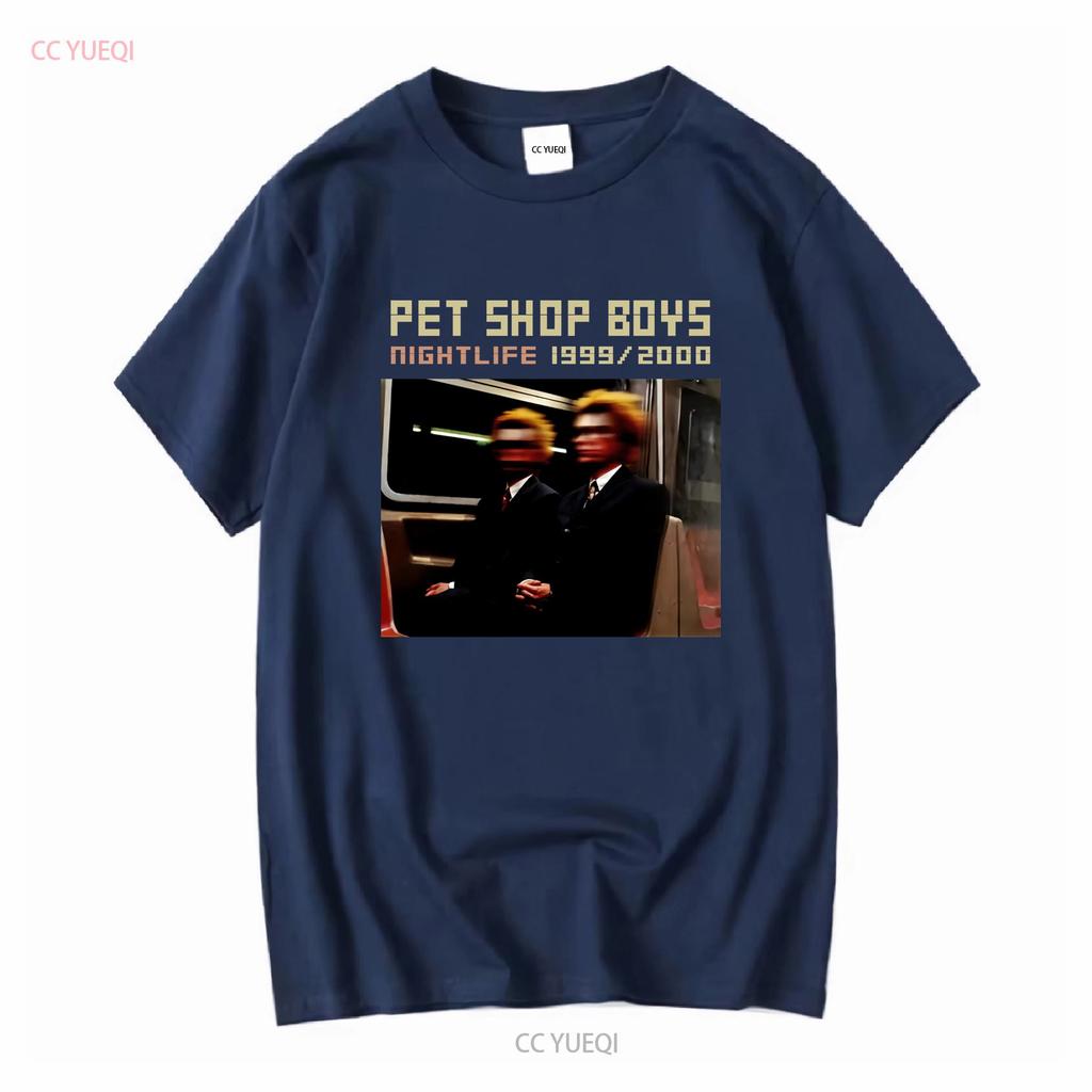 Pet Shop Boys Night Life Black T Shirt All Size Long Or Short Sleeves Vintage Washed Designer Clothes Breathable