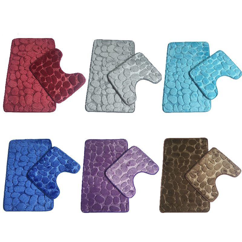 Роскошный набор ковриков для ванной и пьедестала из гальки с эффектом памяти, мягкие нескользящие коврики для ванной