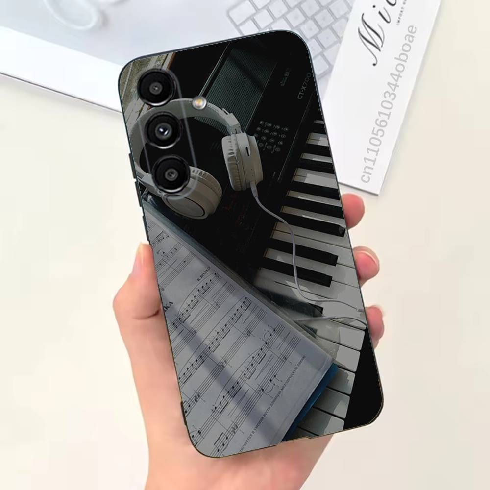 Чехол для телефона с классической музыкой на пианино для Samsung S25,24,21,22,23,20,S30,Ultra,Plus, Fe,5G Силиконовый чехол