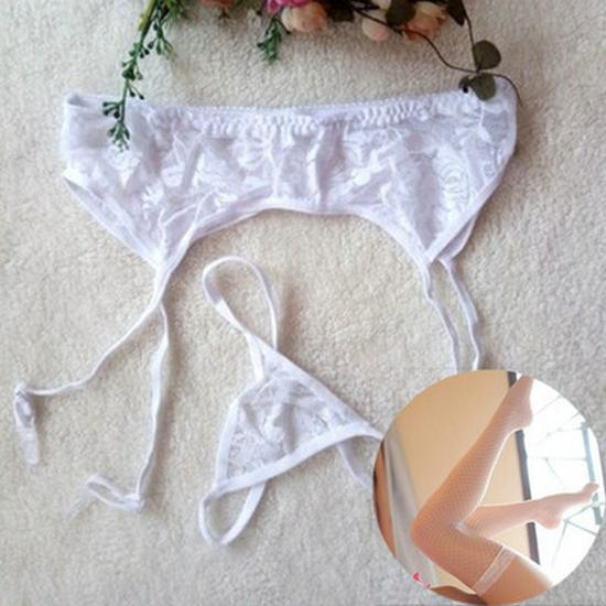 Женский сексуальный кружевной комплект белья с подвязками: Соблазнительные стринги, легкие и удобные