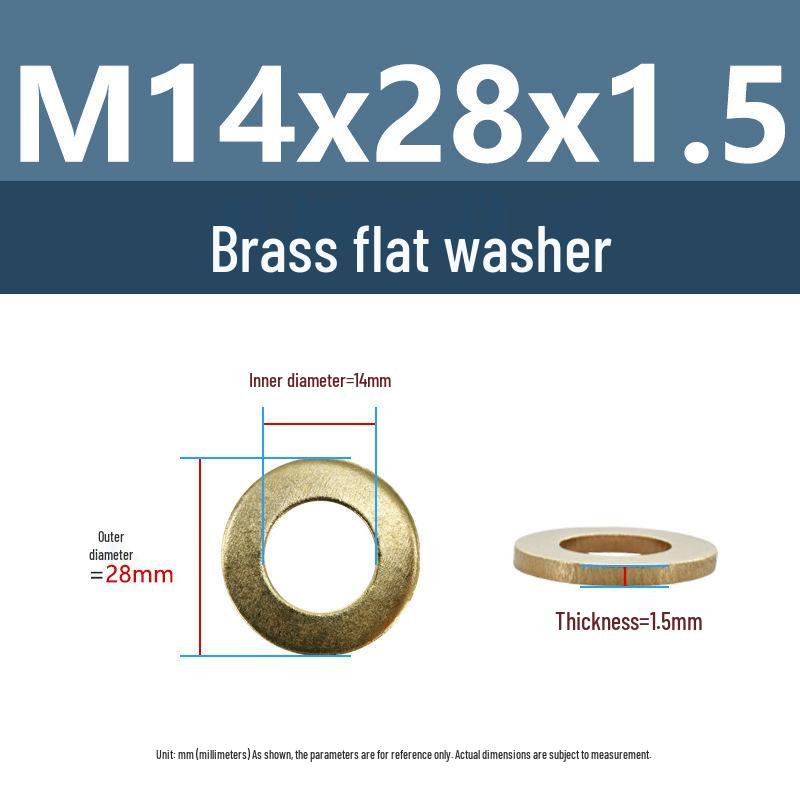 Yigu Durable Brass Flat Washers: M2-M12 Screws