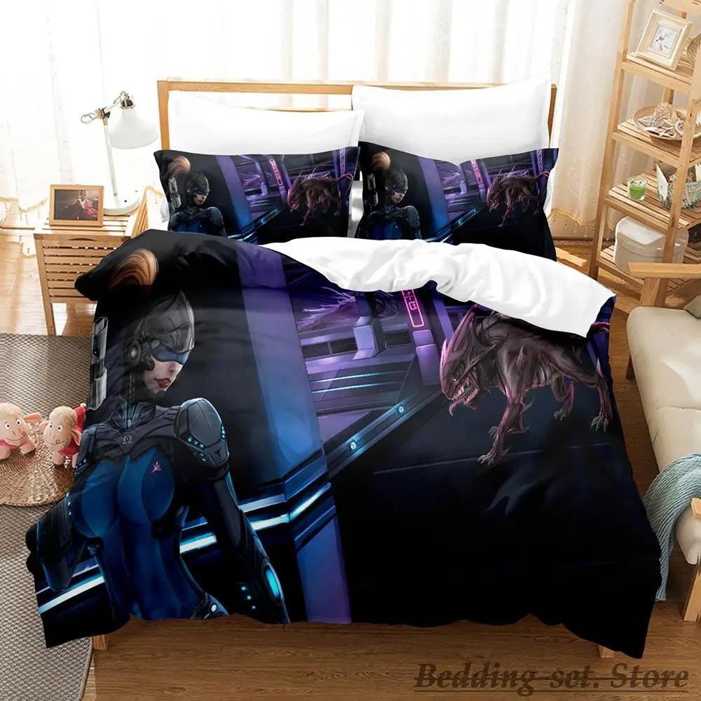 Metroid Prime Bedding Set Single Twin Full Queen King Size Bed Set Adult Kid Bedroom Duvetcover Sets Game Parure de lit Bed
