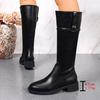 Fashion Autumn Winter Slip On Women Knee-High Boots Fashion Low Heels Shoes Female Elegant Slim Knight Booties