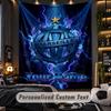 TapestryOlympique Marseille FC Custom Name Text Personalized Wall Hanging Tapestry Home Wall Decor