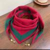 New Autumn And Winter Warm Square Scarves With Magnetic Buckle Triangular Scarves And Cotton Scarves, Women'S Stylish Necklaces