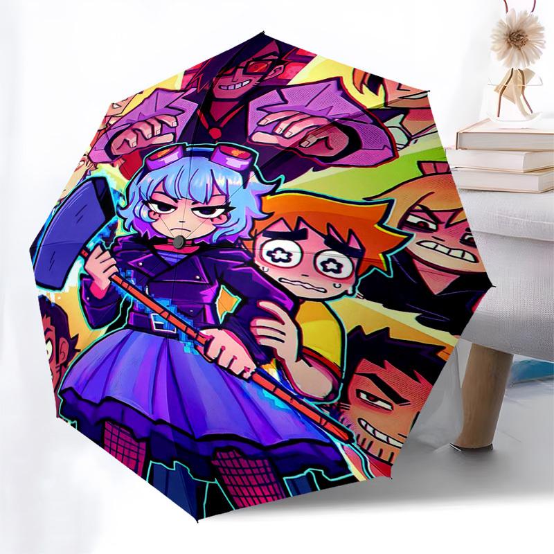 1pc Outdoor Umbrella with Anime Characters - Automatic Opening/Closing, Portable 3-Fold Design, 8-Rib Iron Frame, Perfect Gift for Fans, Traveler