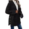Women Jacket Hooded Loose Solid Color Long Sleeves Single-breasted Cardigan Hoodie Sport Casual Commuting Outerwear
