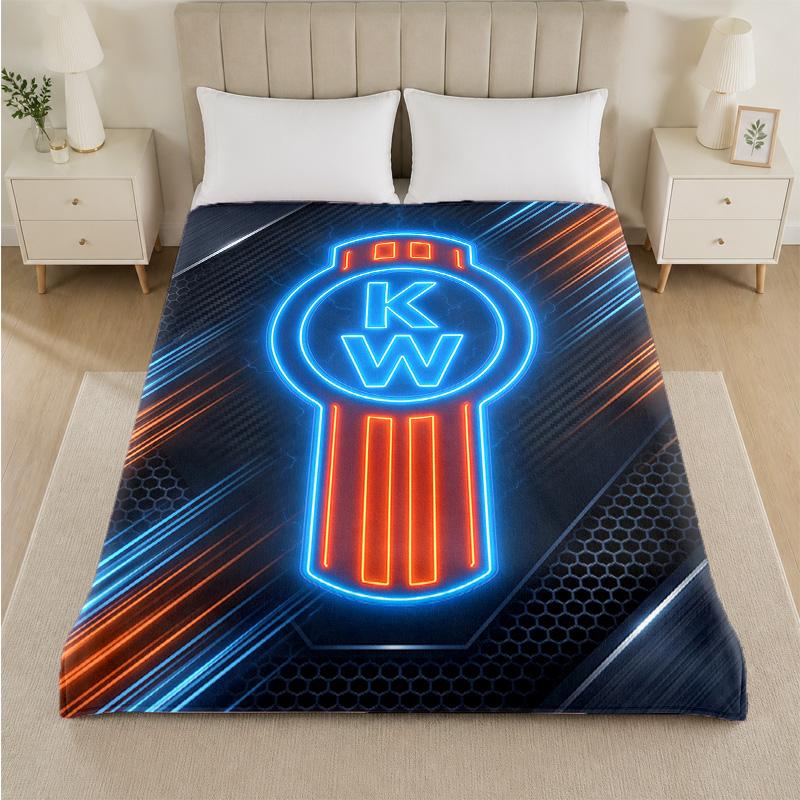 Kenworth Print Flannel Blanket Cozy Lightweight Plush Throw Blanket For Bed Sofa Household Use