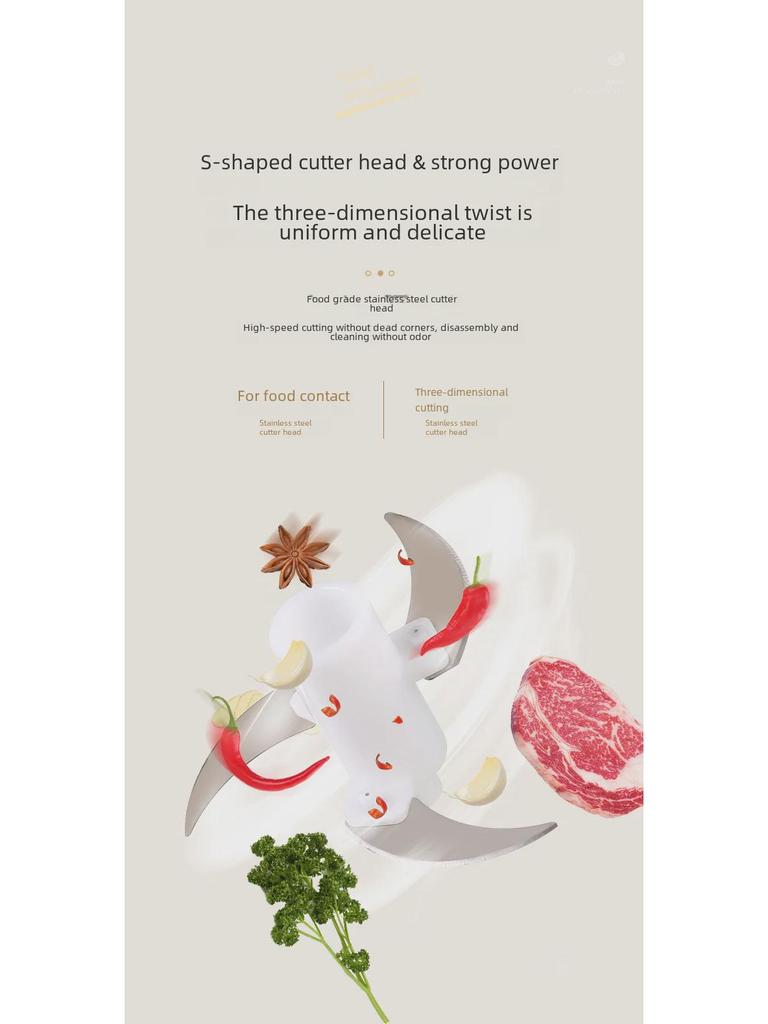 Компактная электрическая мясорубка и овощерезка с многофункциональным миксером для домашнего использования