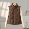 Large Pocket Down Cotton Vest Women's Short Autumn and Winter Stand-up Collar Loose Leisure Sports Warm Vest