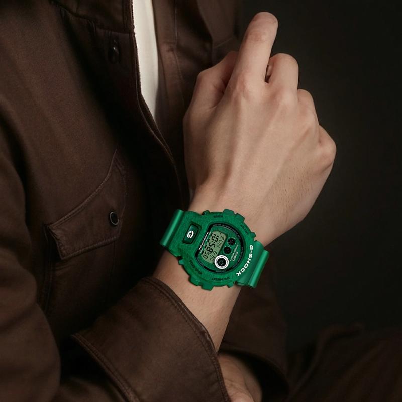 Casio Серия G-SHOCK тематическая 200 метров водонепроницаемость кварцевый механизм ремешок из смолы японские и корейские часы мужские часы зеленый циферблат GD-X6900HT-3