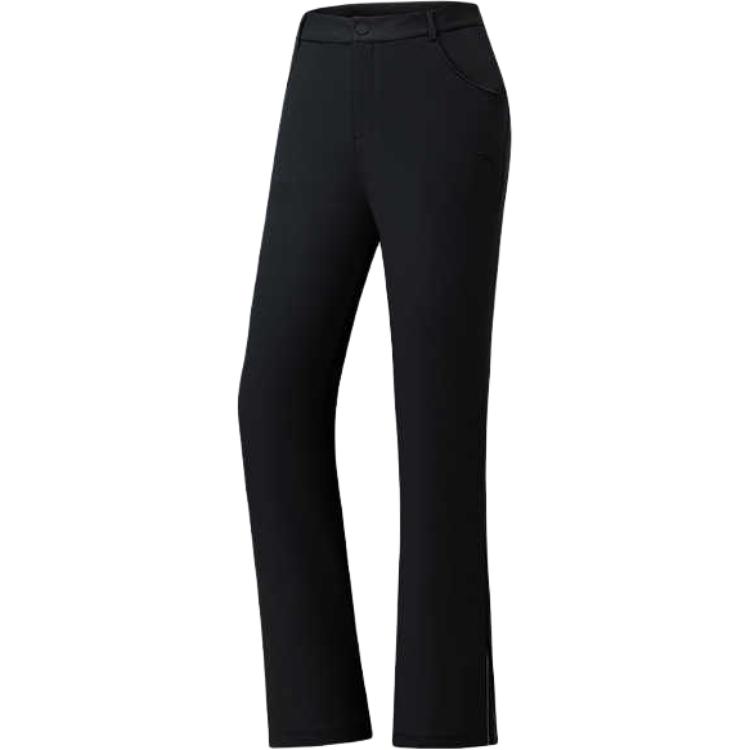 Anta Training Series Casual Simple Solid Color Slim Fit Knitted Sports Pants Women Bottoms Black 162527514-2