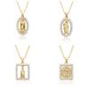 Square Virgin Zircon Pendant Stainless Steel Necklace Female Retro Personality Elegant Jewelry
