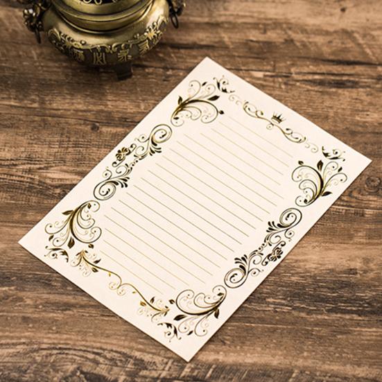 3Pcs Kraft Paper Envelopes with Clear Stripe Line Smooth Reliable Writing Vintage Style Invitations Elegant Wedding Stationery Set