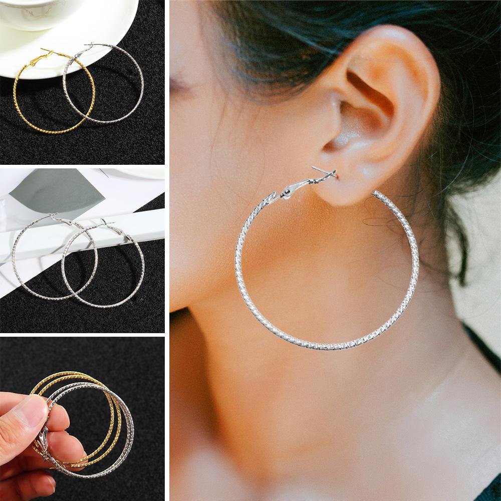Circle Gorgeous Wedding Engagement Zircon Crystal Drop Dangle Stud Round Hoop Earrings Round Shape