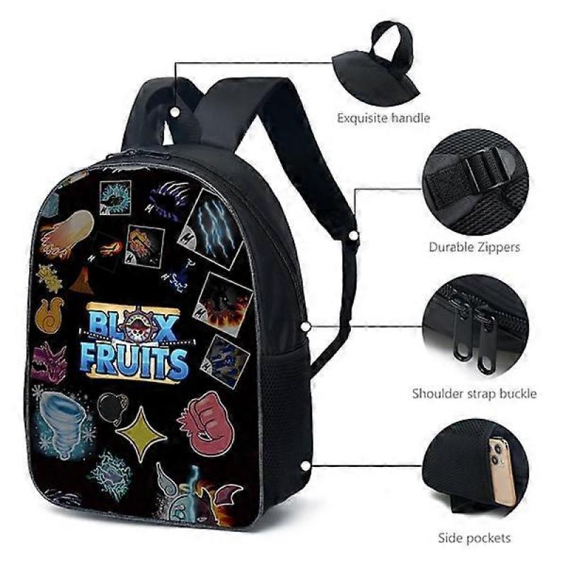 ROBLOX Blox Fruits Backpack Students Cartoon Schoolbag Book Bags Kids Backpack B 30*15*40cm B