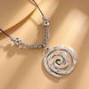 1 Necklace Vintage Jewelry  Retro Spiral Design Match Daily Outfits Party Accessories Tribal Jewelry