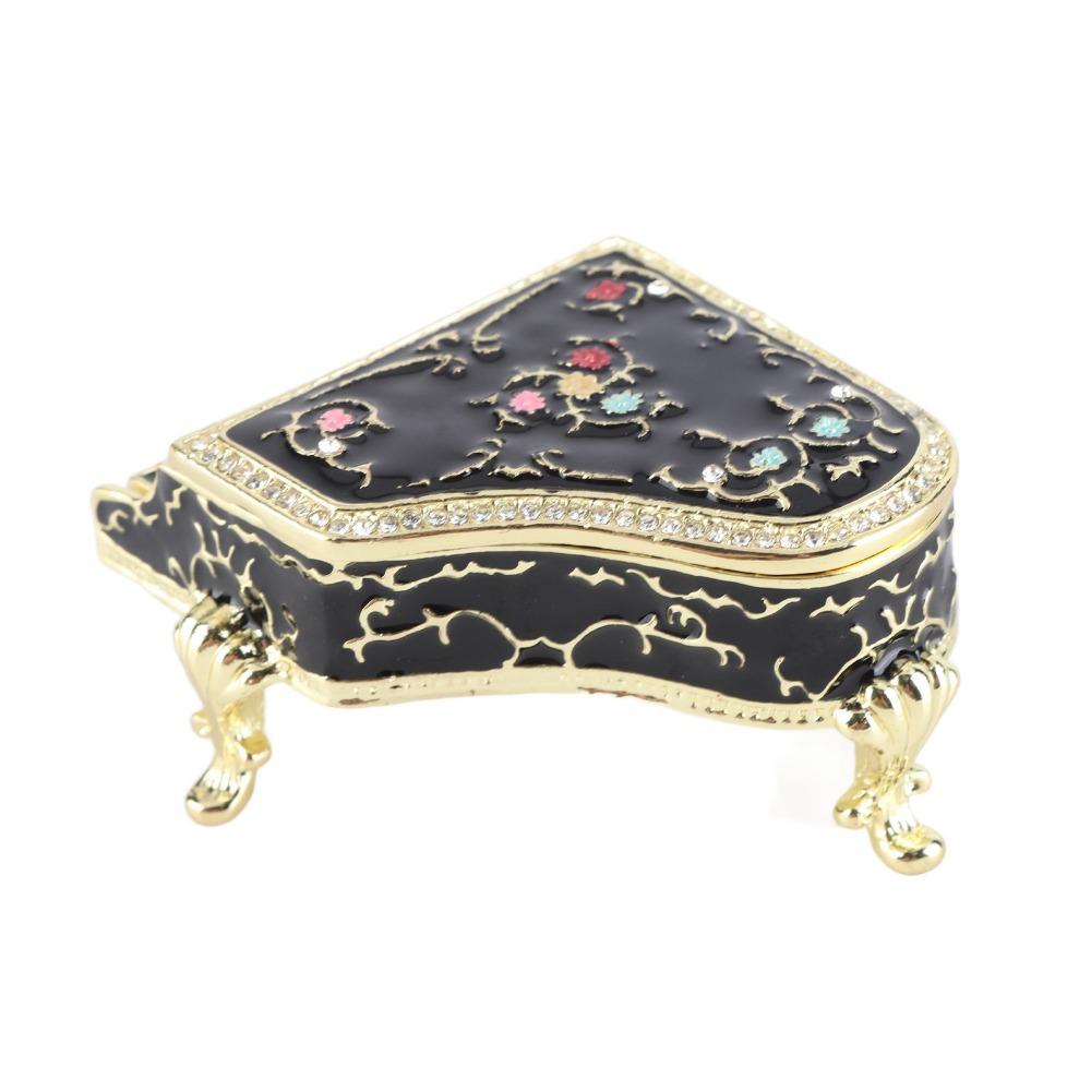 Miniature Size Mini Trinket Box Enamel Painted Finish Decorative Trinket Box For Bedroom