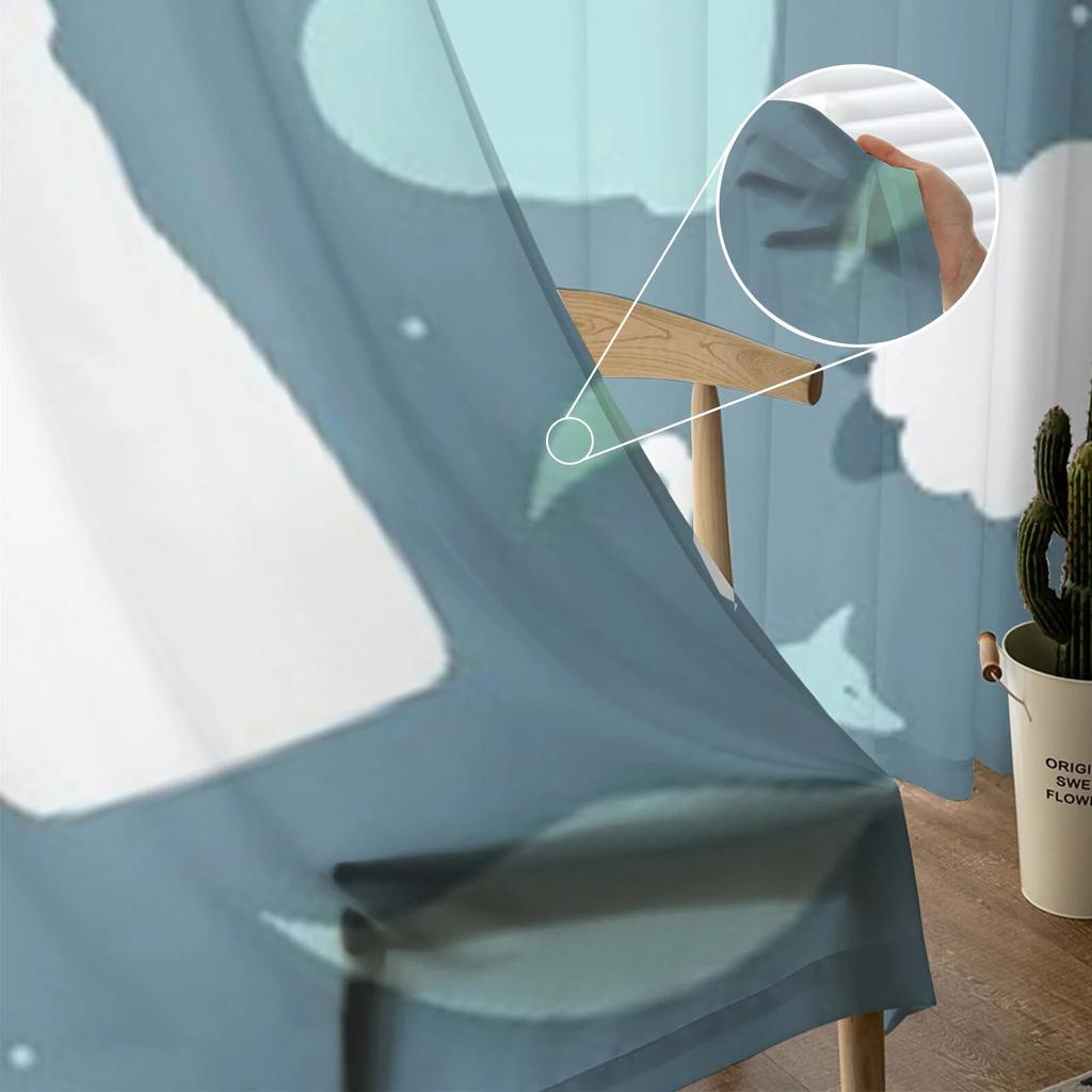 Animals Cartoon Design Tulle Sheer Curtains for Living Room the Room Bedroom Kitchen Decoration Voile Organza Curtains