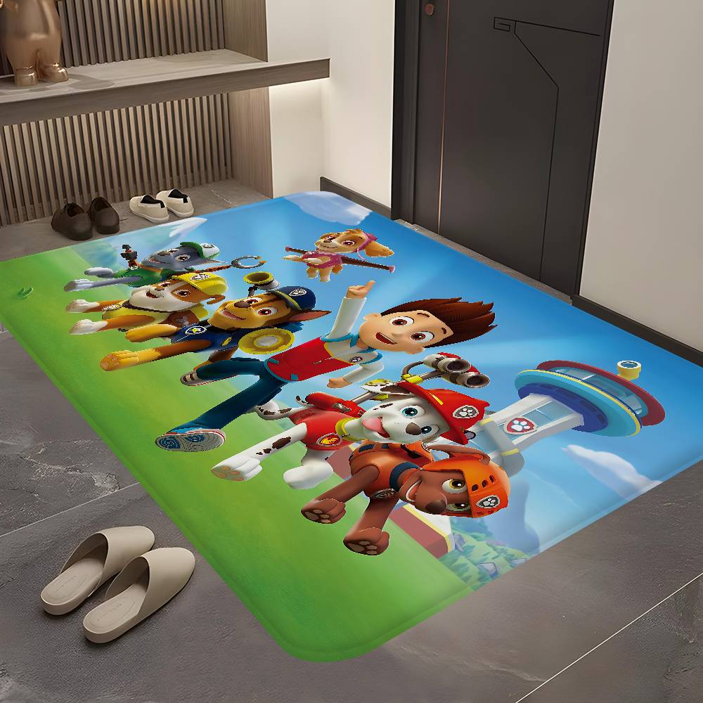 Anime P-Paw P-PatrolS Cute Bathroom Mat Kids Room Bedroom Decoration Balcony Anti-Slip Doormat Living Room Welcome Rug