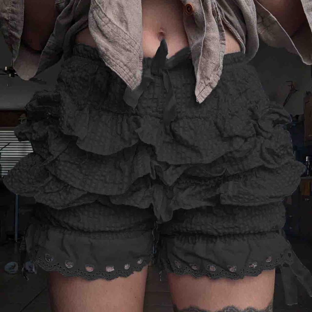 Женские шорты, однотонные, плиссированные, шорты поверх шорт с основой из слоистого материала