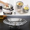 Vegetable steamer with steamer basket is made of stainless steel, used for vegetables, stews and various cooking