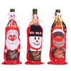 Christmas Wine Bottle Covers Santa Claus Snowman Elk Champagne Bottle Cover Xmas Table Festival Decoration Cartoon Printing