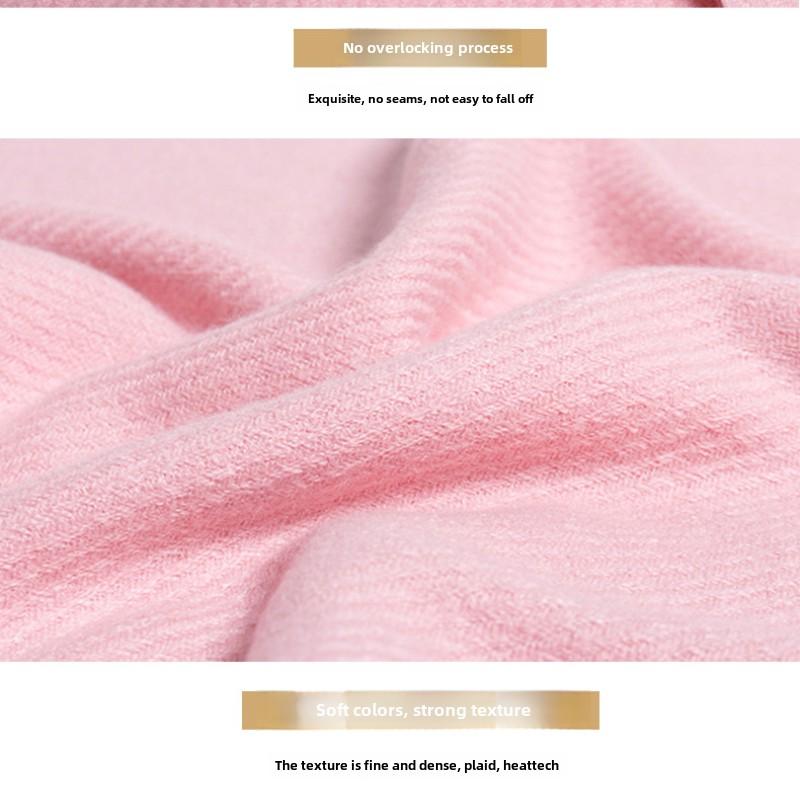 Nian Ge Runsi Solid Color Thick Cotton Cashmere Scarf, Female Twill Dragon Logo Cashmere Shawl