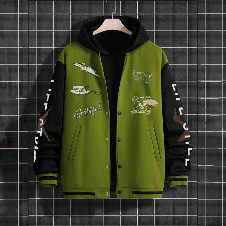 Men's Baseball Uniform Jacket Spring and Autumn Trendy Brand American High Street Handsome Young Men's Loose Casual Jacket