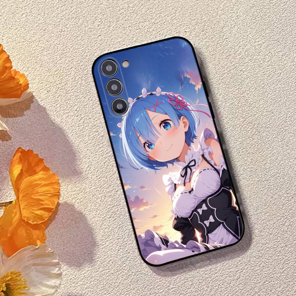 Чехол для телефона Rem Anime Girl Re Zero для Samsung Galaxy A73, A72, A71, A70, A53, A52, A51, Другие Мягкий Черный Чехол