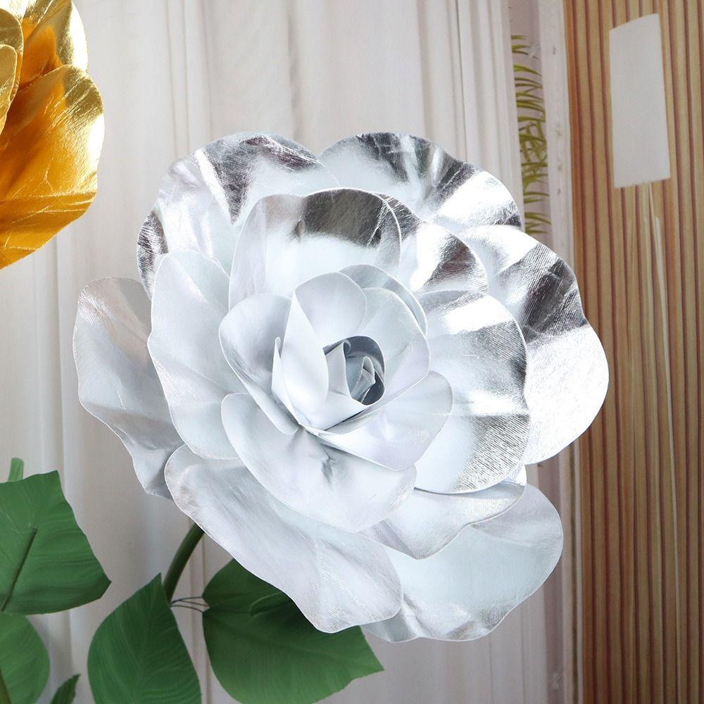 Мода Искусственная пена Роза Блестящие Искусственные Цветы Новая Головка Цветка Гигантской Розы