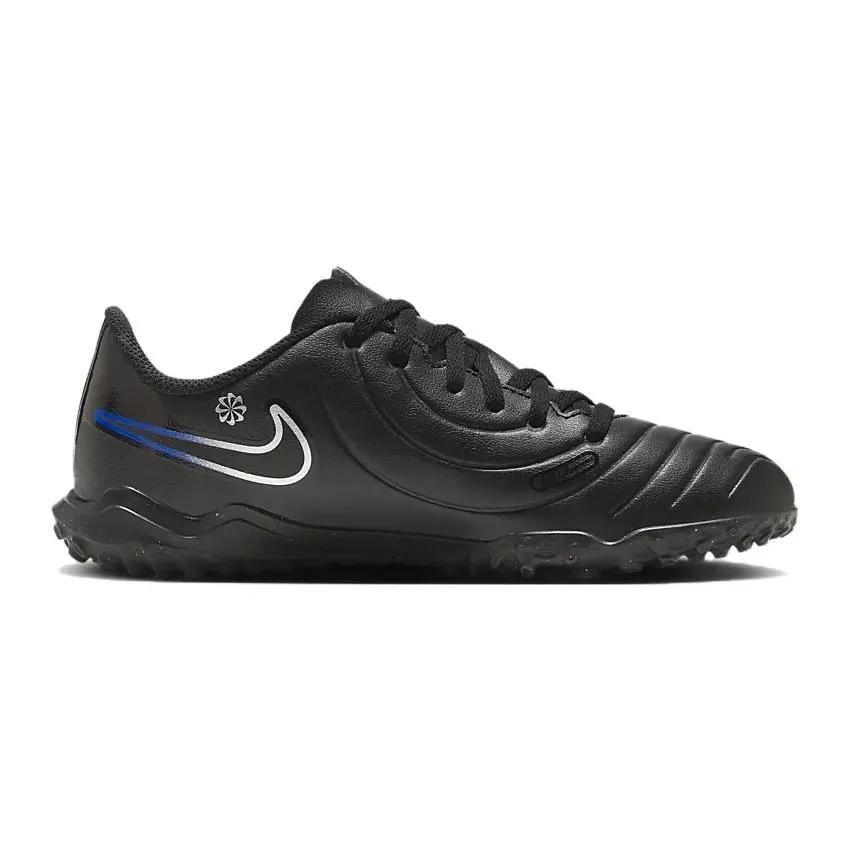 Nike Tiempo Legend 10 Club TF Grade School 'Shadow Pack' (Unisex) Black / Hyper Royal / Chrome Kids' Soccer Shoes DV4355 040