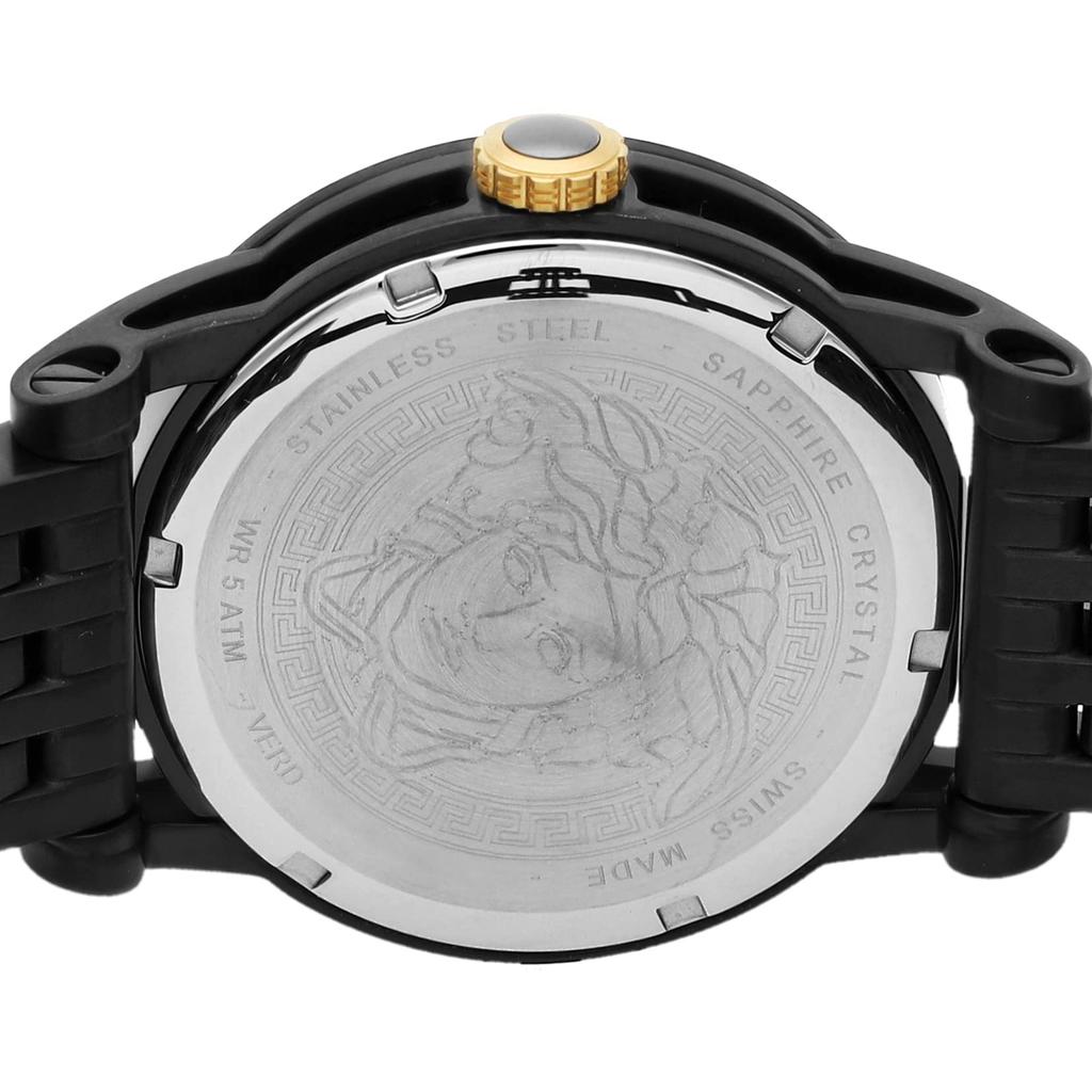 Часы Palazzo Empire, черный циферблат, нержавеющая сталь, сапфировое стекло, кварцевые, 43 мм, швейцарские часы VERD01119, золото [Versace] Мужские [Товар]