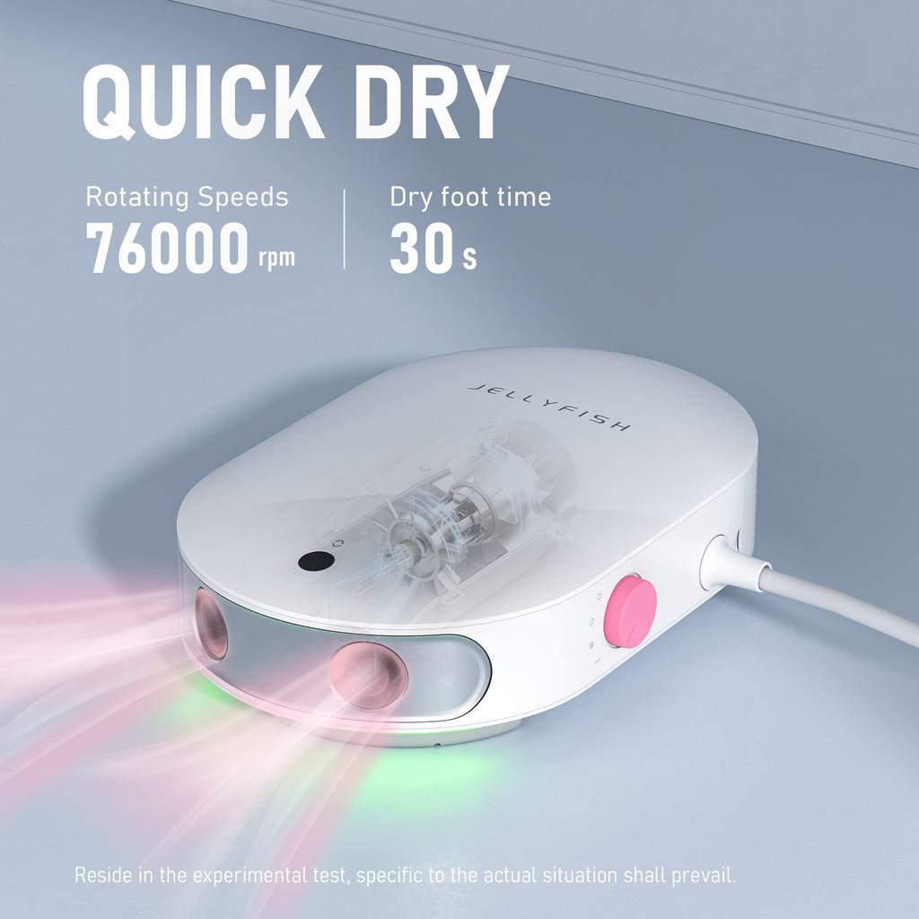 Портативная сушилка для ног JELLYFISH с инфракрасным датчиком и сменными ванночками для рук и ног. Идеальный подарок для беременных женщин, подходит для дома и путешествий. Датчик, коврик.