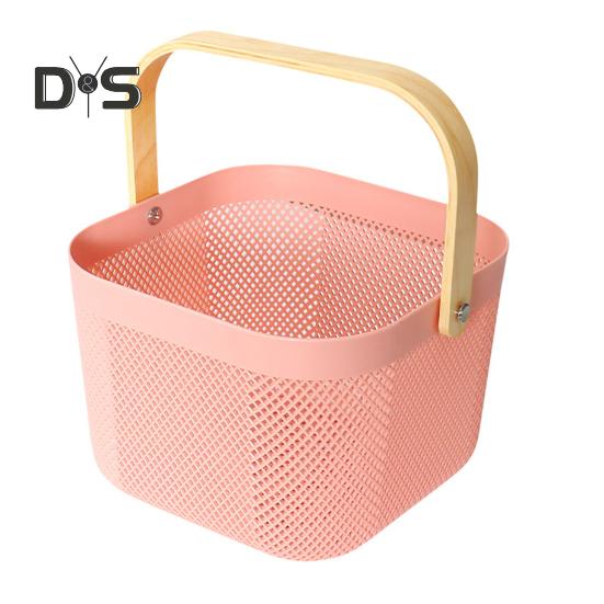 Органайзер для хранения фруктовая корзина с деревянной ручкой прочная несущая многофункциональная корзина для покупок большой вместимости