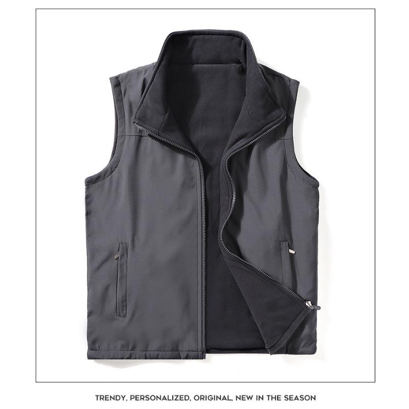 Men S Reversible Fleece Lined Vest Plus Size Casual Outerwear